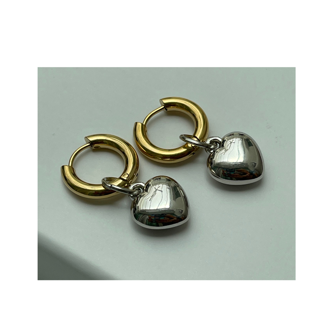 One Love Hoops | 18K gold plated | 925 | Slay jewellery | Stacked | modern | bold | limitless | hoops | ear stack | huggies | stackable | layered | everyday | demi fine | shell earrings | drop earrings | minimalist | gold | silver | small huggie | thick huggie | huggie hoop | chunky earrings | thick hoops | cz earring | nickel-free earrings | skin-friendly earrings