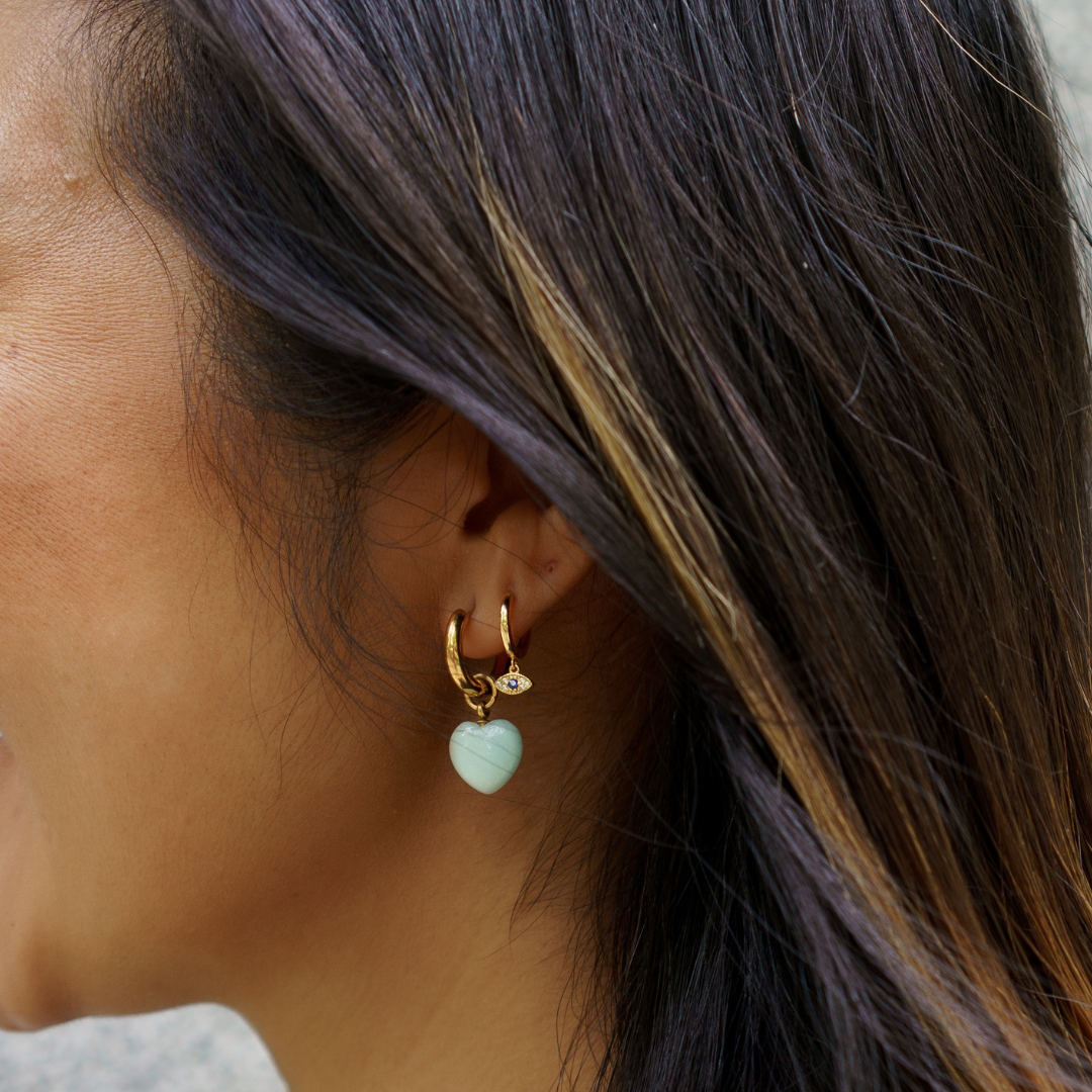 Evil Eye Hoops | 18K gold plated | 925 | Slay jewellery | Stacked | modern | bold | limitless | hoops | ear stack | huggies | stackable | layered | everyday | demi fine | shell earrings | drop earrings | minimalist | gold | silver | small huggie | thick huggie | huggie hoop | chunky earrings | thick hoops | cz earring