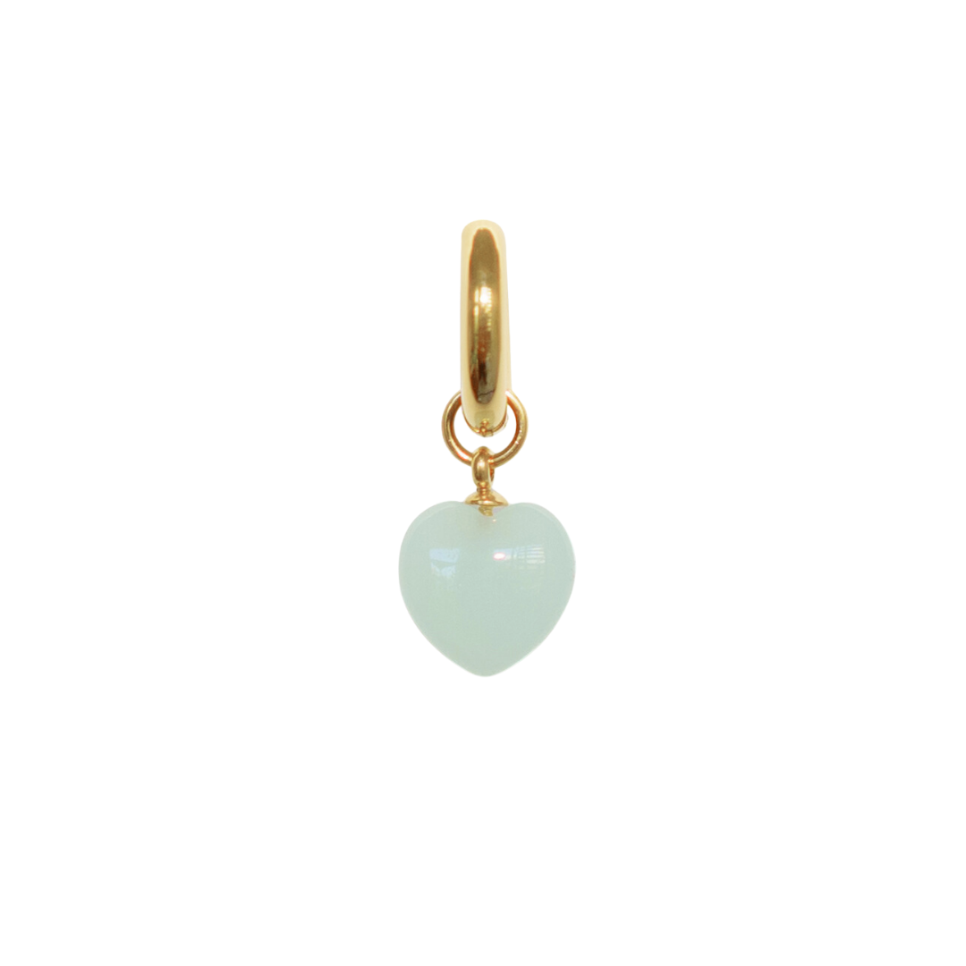 Full of Heart Hoops - Amazonite | 18K gold plated | 925 | Slay jewellery | Stacked | modern | bold | limitless | hoops | ear stack | huggies | stackable | layered | everyday | demi fine | shell earrings | drop earrings | minimalist | gold | silver | small huggie | thick huggie | huggie hoop | chunky earrings | thick hoops | cz earring | nickel-free earrings | skin-friendly earrings