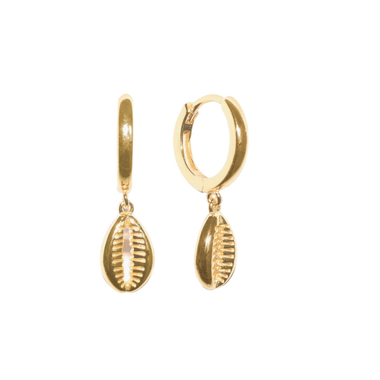 Ocean Whisper Hoops  | 18K gold plated | 925 | Slay jewellery | Stacked | modern | bold | limitless | hoops | ear stack | huggies | stackable | layered | everyday | demi fine | shell earrings | drop earrings | minimalist | gold | silver | small huggie | thick huggie | huggie hoop | chunky earrings | thick hoops | cz earring | nickel-free earrings | skin-friendly earrings | edgy earrings | spike earrings