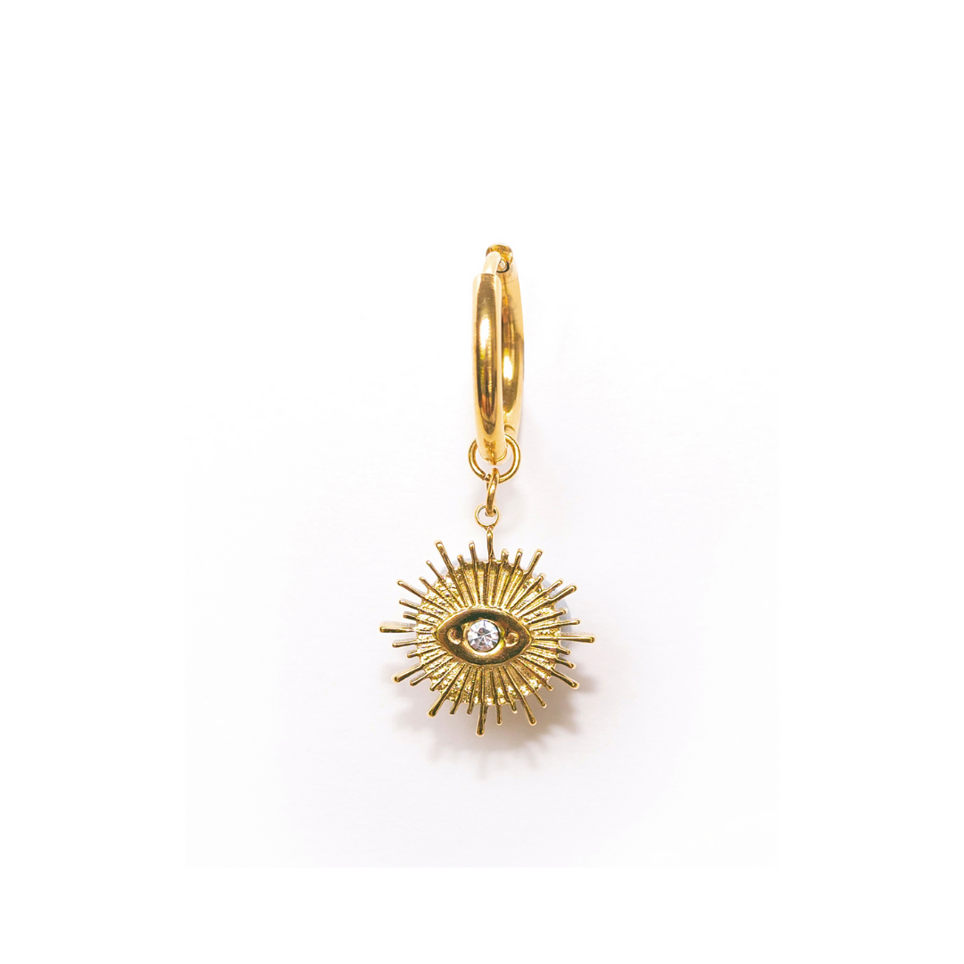 Eyes On You Hoops | 18K gold plated | 925 | Slay jewellery | Stacked | modern | bold | limitless | hoops | ear stack | huggies | stackable | layered | everyday | demi fine | shell earrings | drop earrings | minimalist | gold | silver | small huggie | thick huggie | huggie hoop | chunky earrings | thick hoops | cz earring