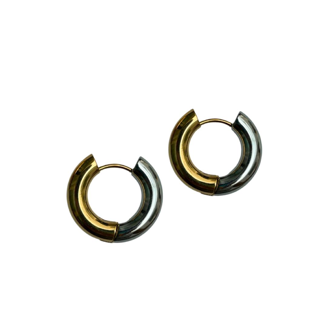 Double Take Hoops | 18K gold plated | 925 | Slay jewellery | Stacked | modern | bold | limitless | hoops | ear stack | huggies | stackable | layered | everyday | demi fine | shell earrings | drop earrings | minimalist | gold | silver | small huggie | thick huggie | huggie hoop | chunky earrings | thick hoops