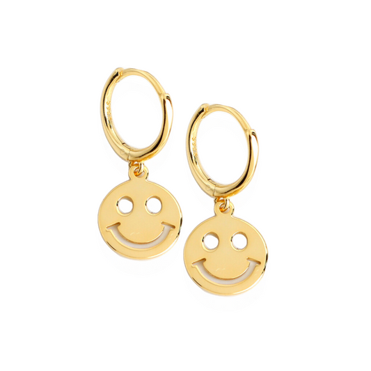 Happy Vibe Hoops | 18K gold plated | 925 | Slay jewellery | Stacked | modern | bold | limitless | hoops | ear stack | huggies | stackable | layered | everyday | demi fine | shell earrings | drop earrings | minimalist | gold | silver | small huggie | thick huggie | huggie hoop | chunky earrings | thick hoops | cz earring | nickel-free earrings | skin-friendly earrings