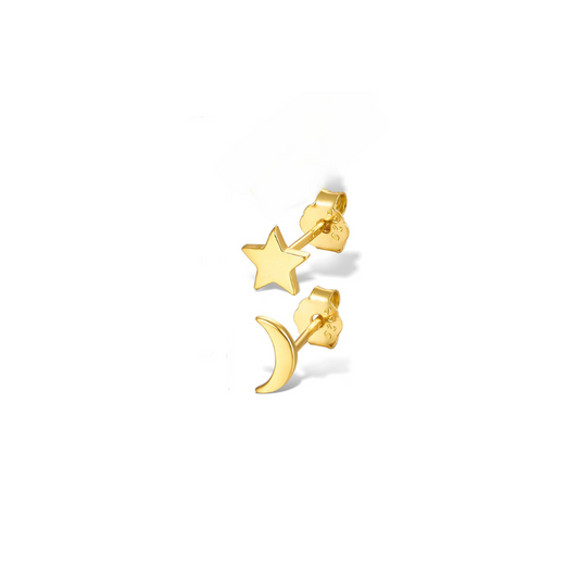 Star Moon Studs