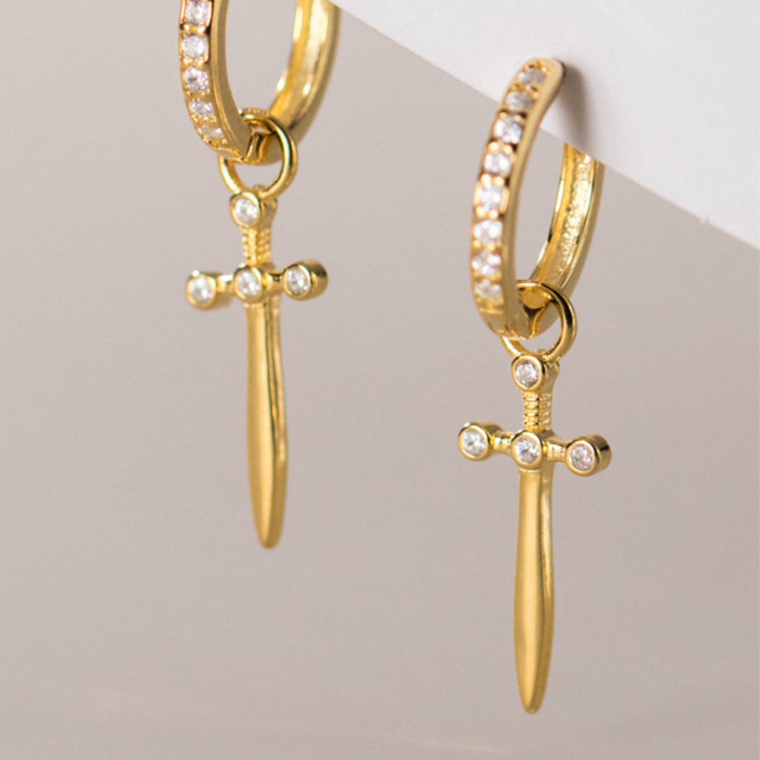 Cross Me Hoops | 18K gold plated | 925 | Slay jewellery | Stacked | modern | bold | limitless | hoops | ear stack | huggies | stackable | layered | everyday | demi fine | shell earrings | drop earrings | minimalist | gold | silver | small huggie | thick huggie | huggie hoop | cross earrings | cz earrings