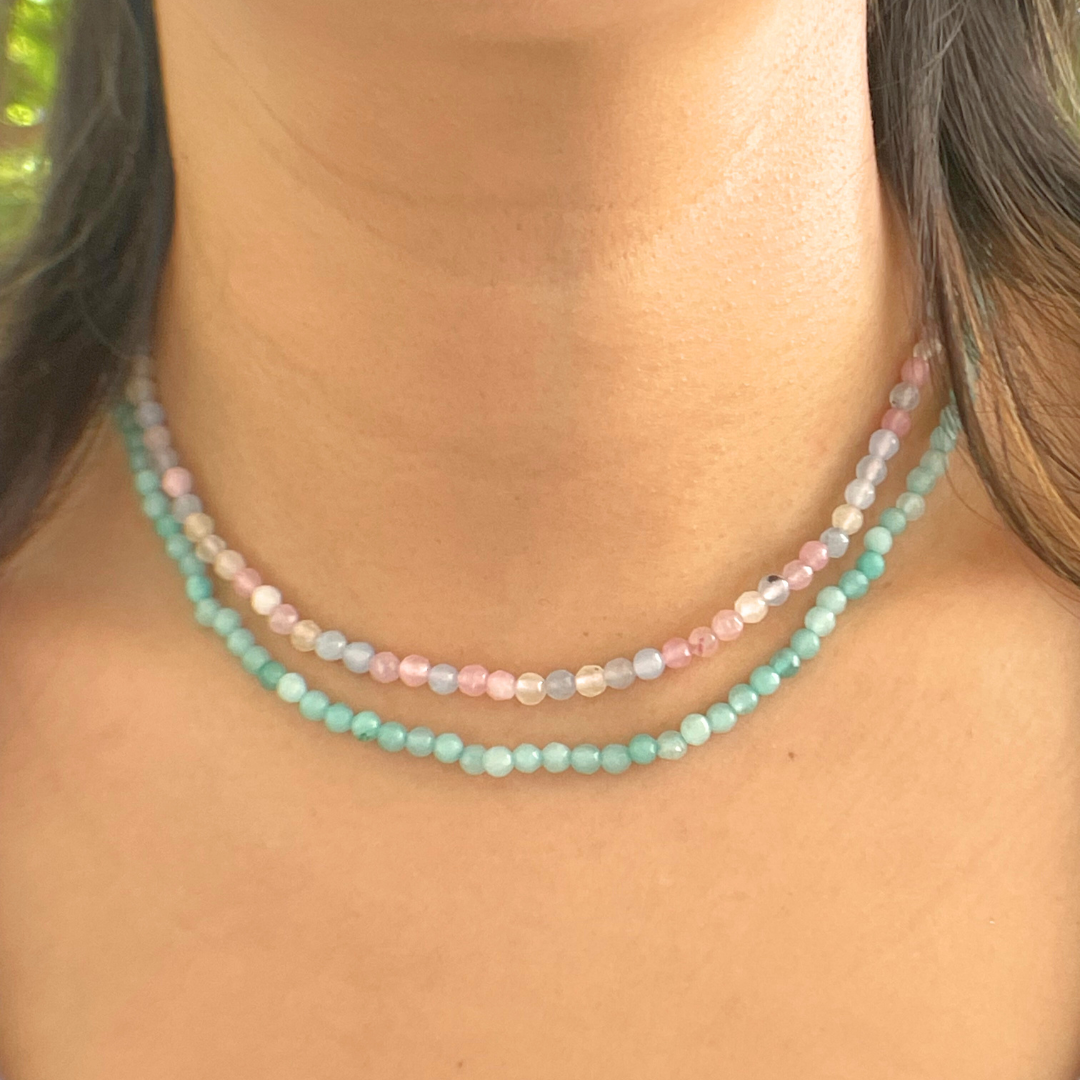 Bubble Gum Gemstone Necklace