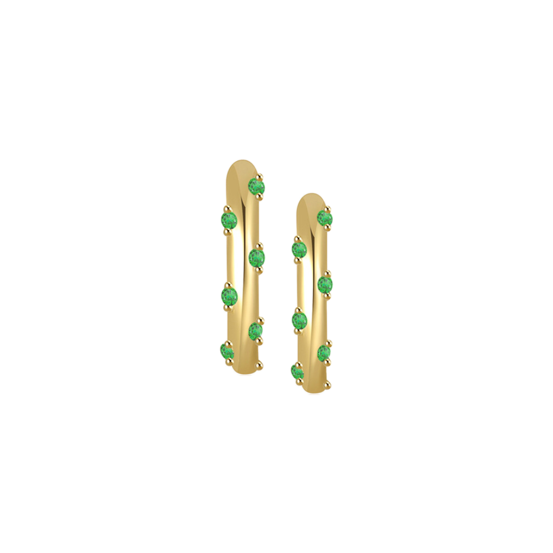 Hug Me Tight Huggie Hoops - Turquoise 18K gold plated | 925 | Slay jewellery | Stacked | modern | bold | limitless | hoops | ear stack | huggies | stackable | layered | everyday | demi fine | shell earrings | drop earrings | minimalist | gold | silver | small huggie | thick huggie | huggie hoop | chunky earrings | thick hoops | cz earring | nickel-free earrings | skin-friendly earrings
