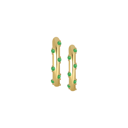 Hug Me Tight Huggie Hoops - Turquoise 18K gold plated | 925 | Slay jewellery | Stacked | modern | bold | limitless | hoops | ear stack | huggies | stackable | layered | everyday | demi fine | shell earrings | drop earrings | minimalist | gold | silver | small huggie | thick huggie | huggie hoop | chunky earrings | thick hoops | cz earring | nickel-free earrings | skin-friendly earrings