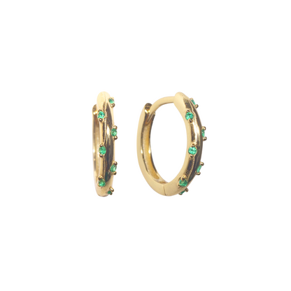 Hug Me Tight Huggie Hoops - Turquoise 18K gold plated | 925 | Slay jewellery | Stacked | modern | bold | limitless | hoops | ear stack | huggies | stackable | layered | everyday | demi fine | shell earrings | drop earrings | minimalist | gold | silver | small huggie | thick huggie | huggie hoop | chunky earrings | thick hoops | cz earring | nickel-free earrings | skin-friendly earrings
